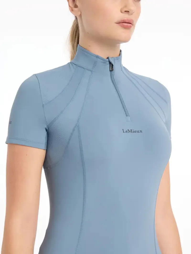 LeMieux Mia Mesh Short Sleeve Base Layer in Ice Blue-1