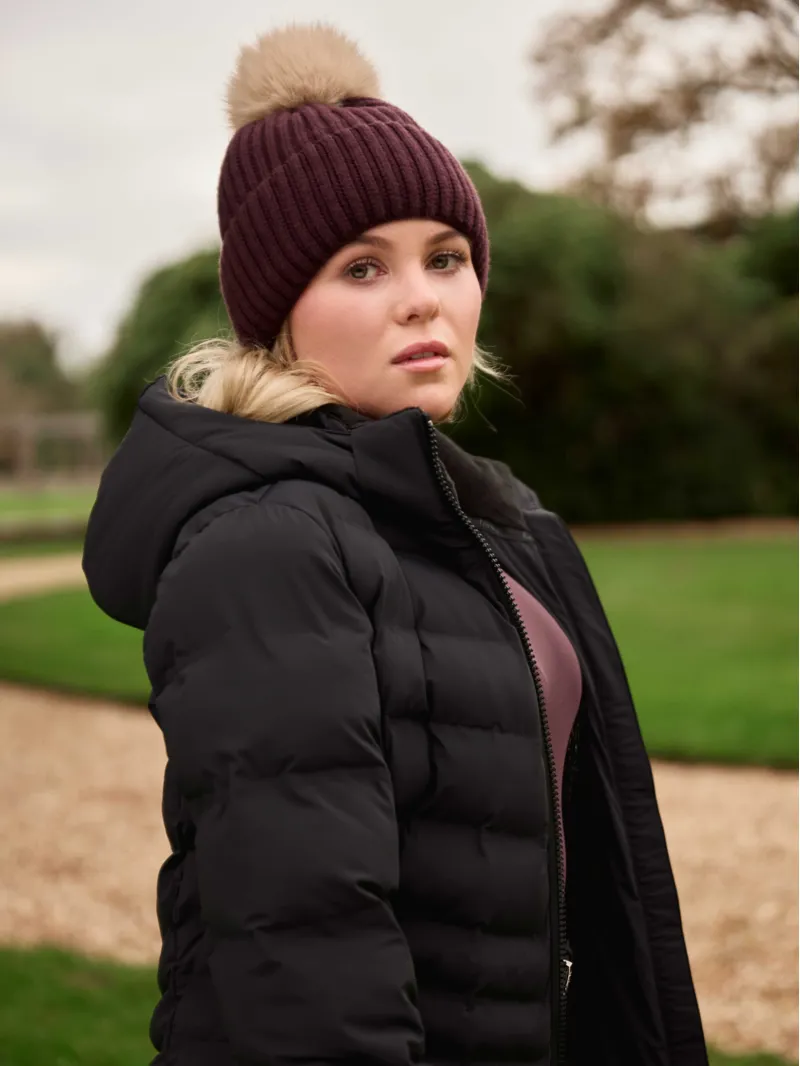 LeMieux Clara Rib Beanie in Damson-2