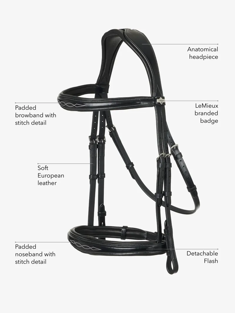 LeMieux Kudos Competition Flash Bridle in Black-3