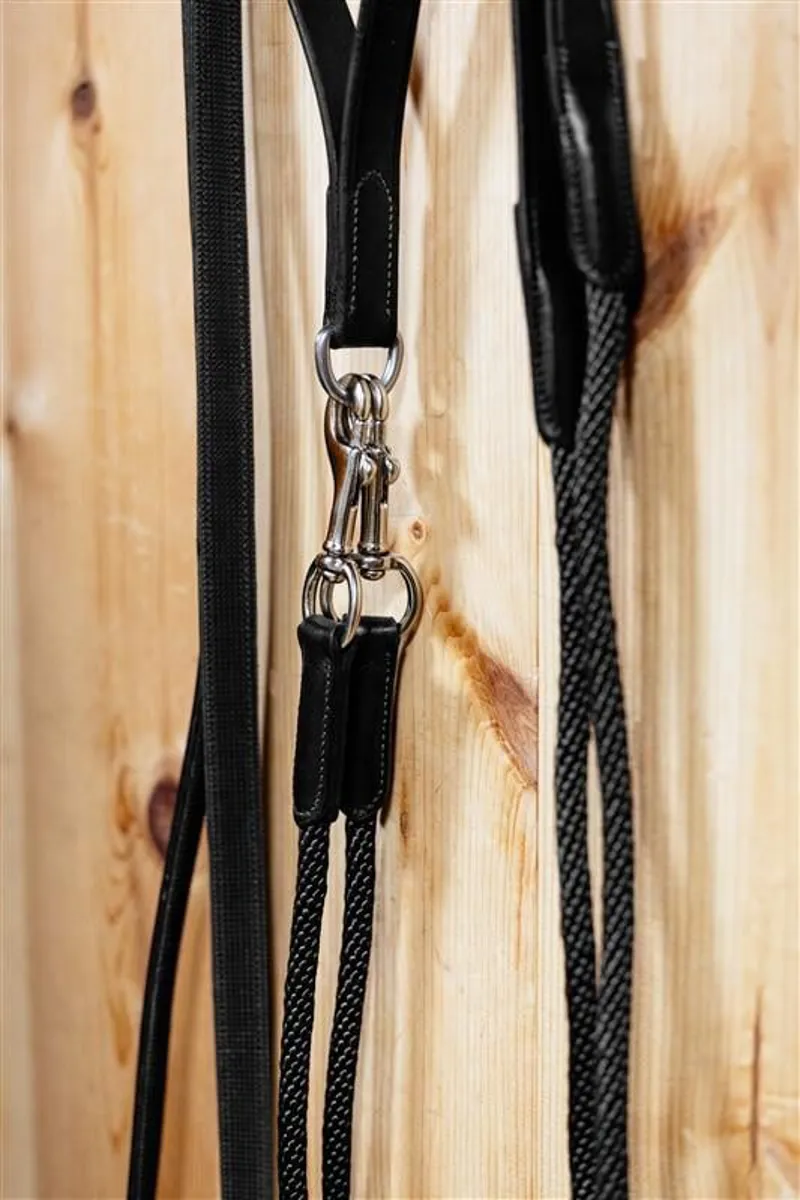 LeMieux Leather Draw Reins in Black-1
