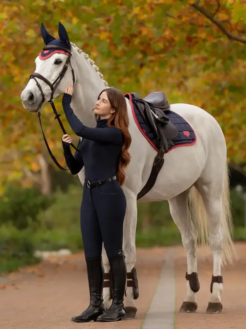 LeMieux Loire Close Contact Square in Navy and Cranberry-2