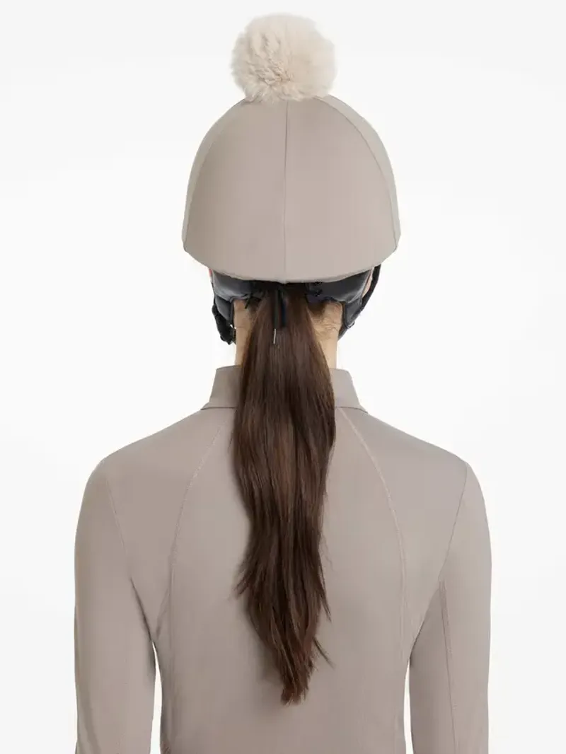 LeMieux Pom Hat Silk in Pecan and Stone-1