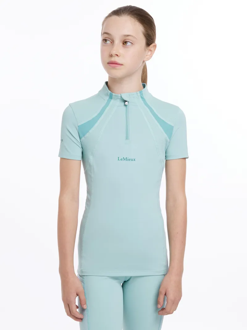 LeMieux Young Rider Short Sleeve Mia Mesh Baselayer in Aqua