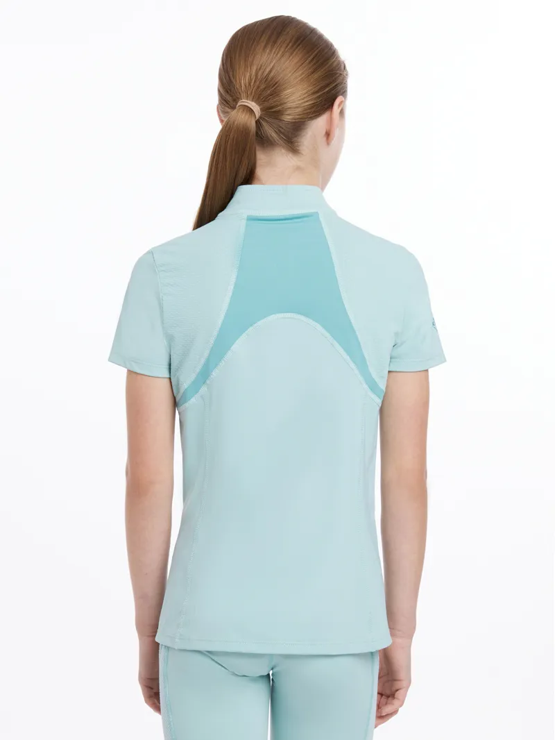 LeMieux Young Rider Short Sleeve Mia Mesh Baselayer in Aqua-2