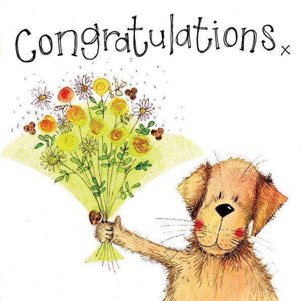 Alex Clark Green Bouquet Congratulations Card