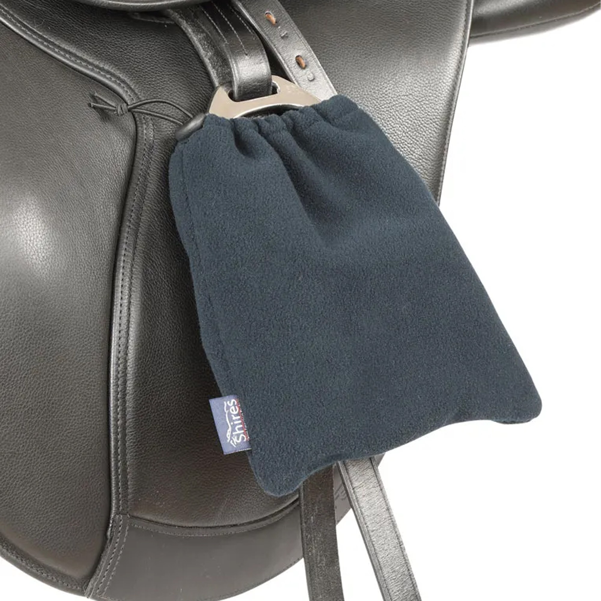 STIRRUP IRON COVERSShires Fleece Stirrup Covers BLACK Protect for saddle 