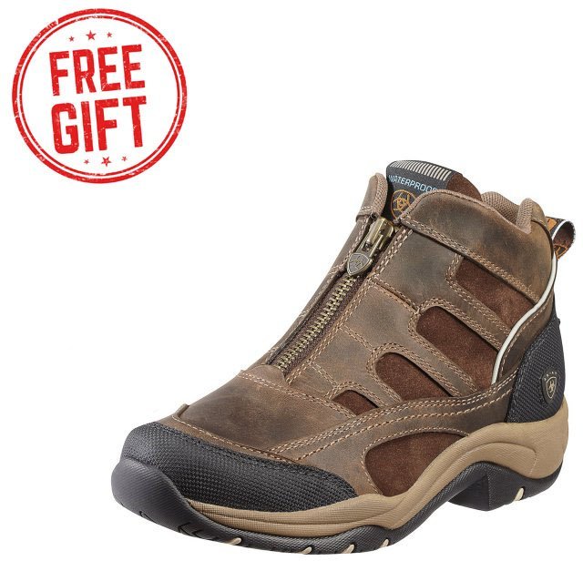 Ariat Terrain H2O Zip Boot Brown ATS Sole/Footbed Riding sole Waterproof 