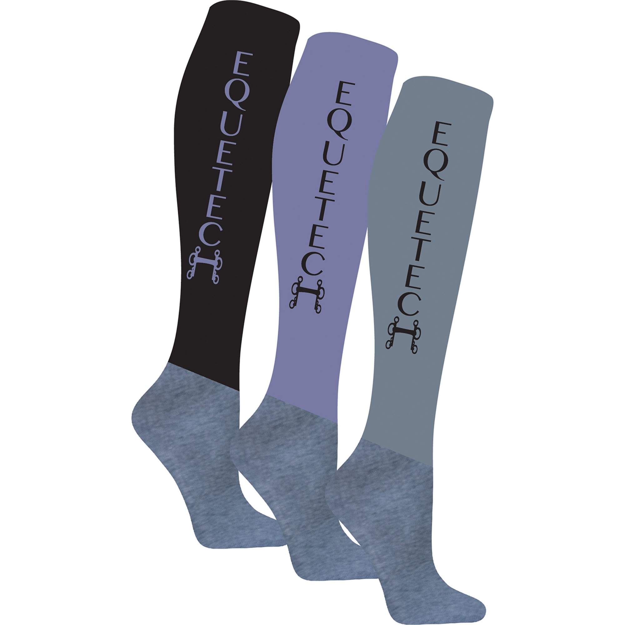 Fine Top 2 Sizes Cotton Sole 3 Pack Equetech Performance Riding Socks 