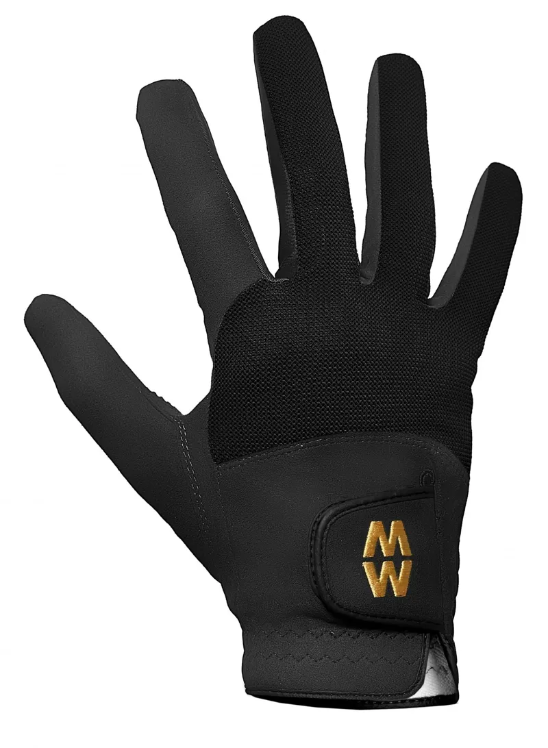 MacWet Short Mesh Sports Riding Gloves in Black