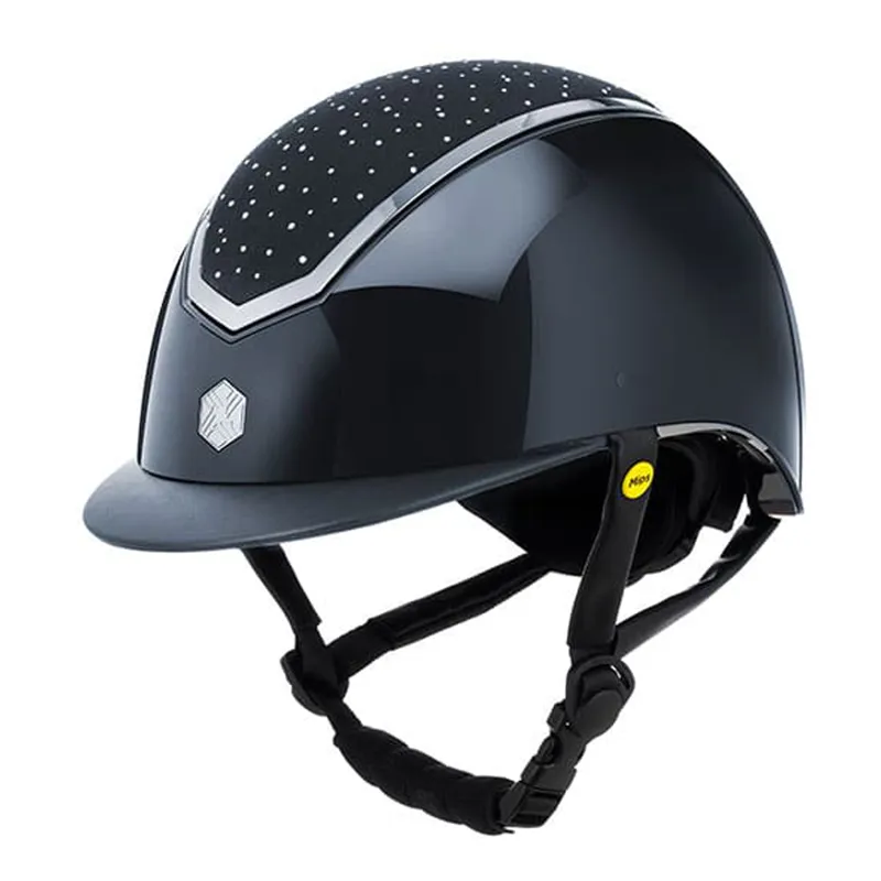 EQx Kylo Riding Hat with MIPS in Navy Gloss and Silver Cryst