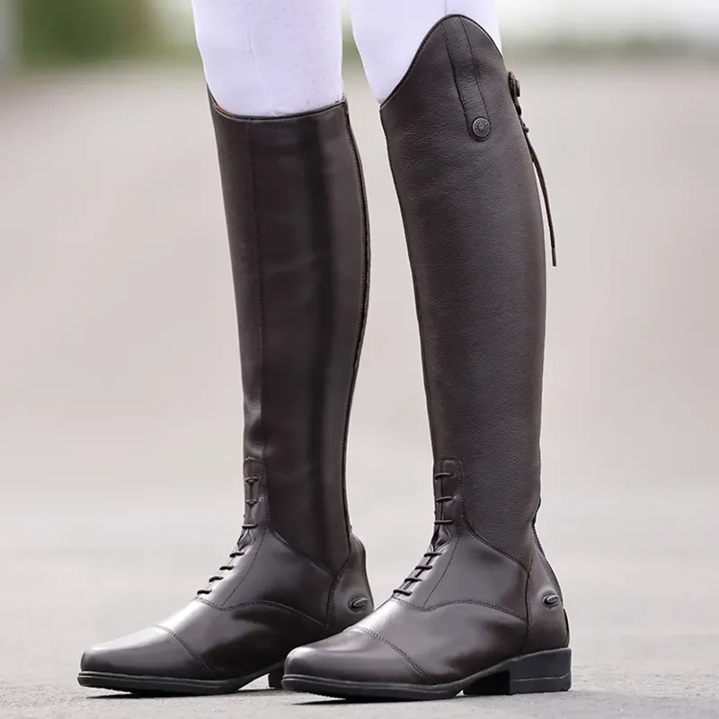 Moretta Gianna  Tall Riding Boots - Tall Height in Brown-9