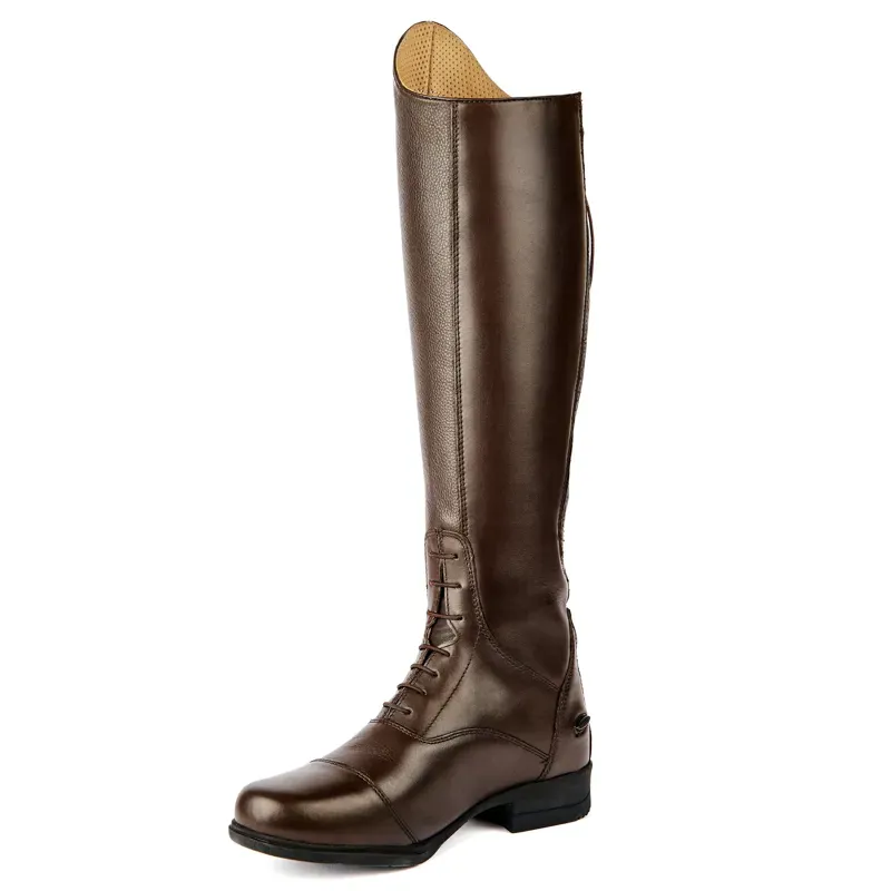 Moretta Gianna Tall Riding Boots - Short Height in Brown-2