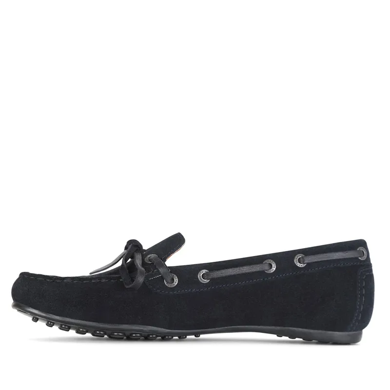 Moretta Sofia Moccasins in Navy-1