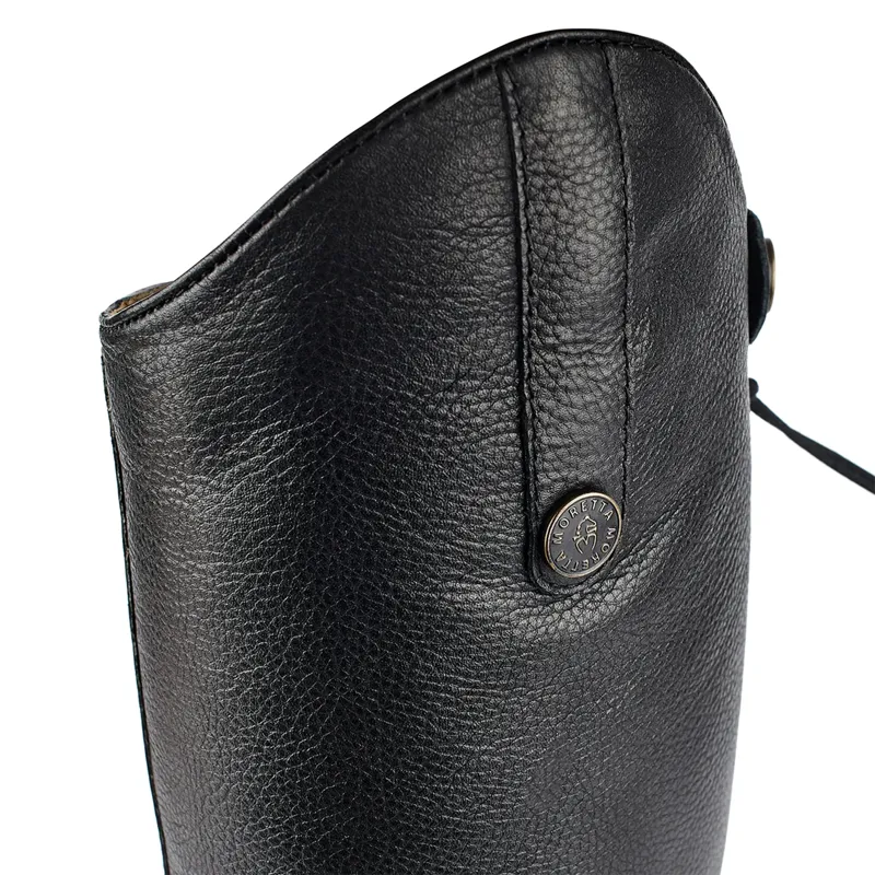 Moretta Gianna Tall Riding Boots - Short Height in Black-5