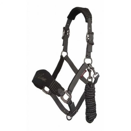 LeMieux Vogue Headcollar and Leadrope Black/Grey