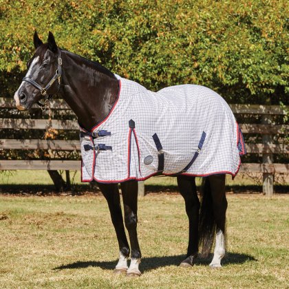 Rhinegold Cotton Mix Summer Sheet Horse Rug in Navy/Baby Blue 