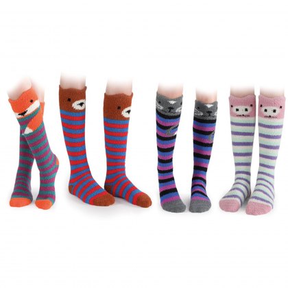 Shires Fluffy Socks Animal Print Childs