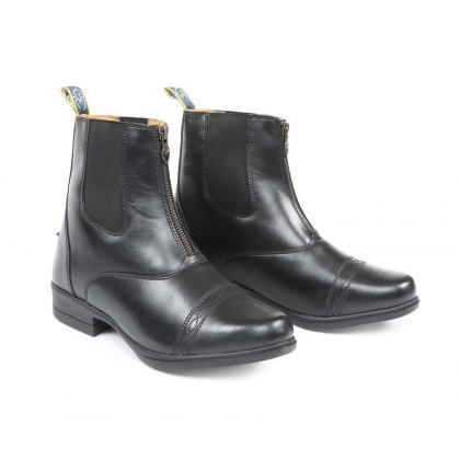Black GREAT GIFT Lovely LEATHER Jodphur Boots with Zip up Front 