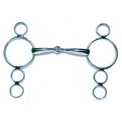 Korsteel Stainless Steel Jointed 3 Ring Dutch Gag Bit