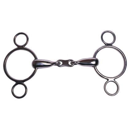 Korsteel Stainless Steel French Link 2 Ring Dutch Gag Bit