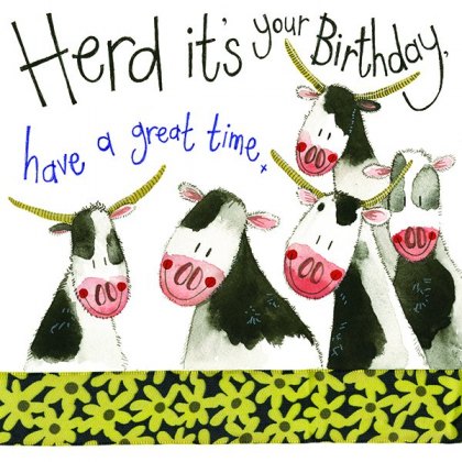 Alex Clark Dairy Herd Birthday Card