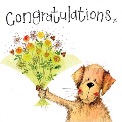 Alex Clark Green Bouquet Congratulations Card