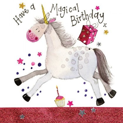 Alex Clark Birthday Unicorn Card