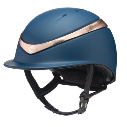 Charles Owen Halo Riding Hat Navy Matt/Rose Gold