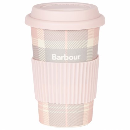 Barbour Tartan Travel Mug Pink/Grey Tartan