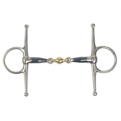 4.5" 5" 5.5" or 6" Shires Sweet Iron Full Cheek Snaffle With Copper Lozange 