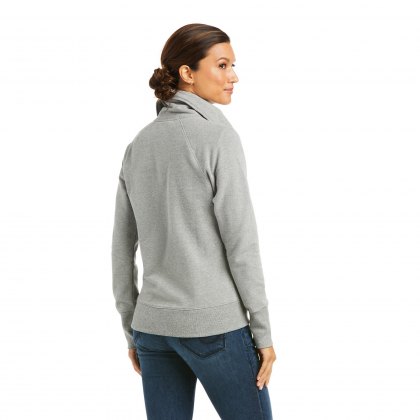 Ariat Ladies Team Logo Full Zip Sweatshirt Heather Grey 