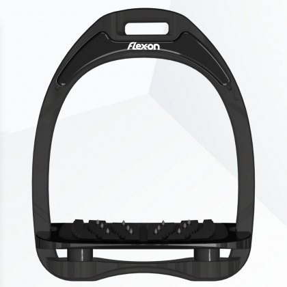 Flex-On Aluminium Inclined Ultra Grip Stirrup Irons - Black/Black/Black