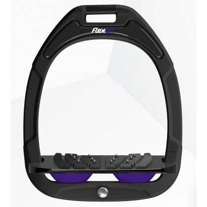 Flex-On Green Composite Inclined Ultra Grip Stirrups - Black/Black/Purple