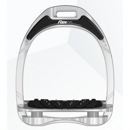 Flex-On Aluminium Inclined Ultra Grip Stirrup Irons - Grey/Grey/Black