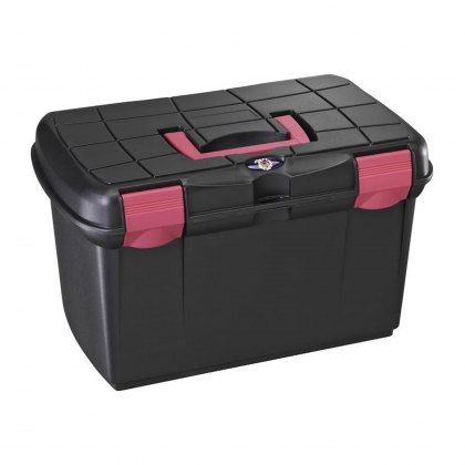 Battles Tack Box Medium Black/Fuchsia