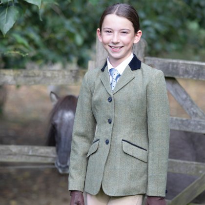 Shires Aubrion Saratoga Tweed Riding Jacket Child Sizes in Copper Check 
