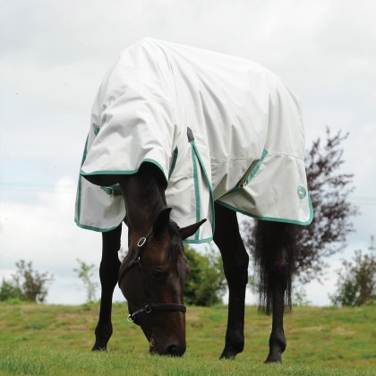 WeatherBeeta Green-Tec 900D Combo Neck Lite Plus Turnout Rug Light Grey/Bottle Green