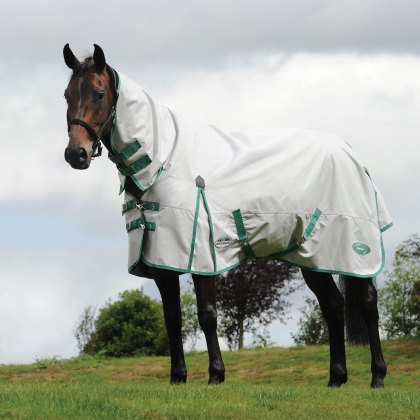 WeatherBeeta Green-Tec 900D Combo Neck Lite Plus Turnout Rug Light Grey/Bottle Green