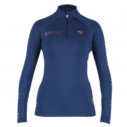 Shires Aubrion Team Long Sleeve Base Layer Navy