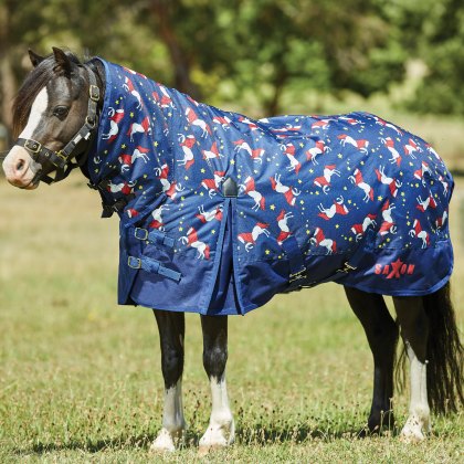 Saxon 600D Pony Combo Neck Medium Unicorn Turnout Rug