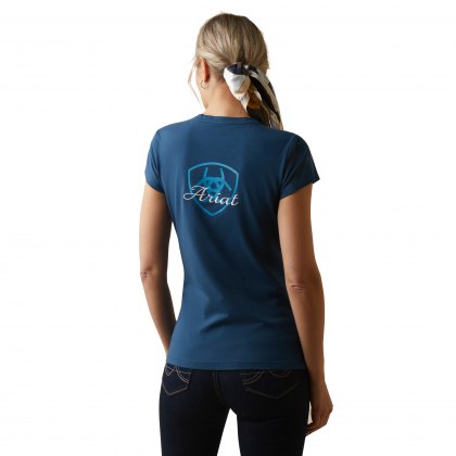 Ariat Ladies Logo Script Tee Petroleum 