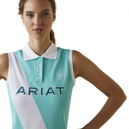 Ariat Ladies Taryn Sleeveless Polo Pool Blue  