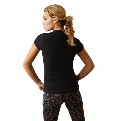 Ariat Ladies Vertical Logo Tee Black 