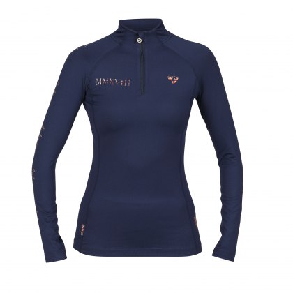 Aubrion Team Long Sleeve Base Layer Navy Blue 