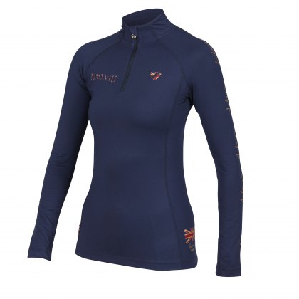Aubrion Team Long Sleeve Base Layer Navy Blue 