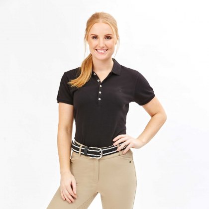 Dublin Lily Cap Sleeve Polo Black  
