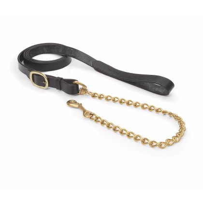 Velociti Gara Leather Lead Rein With Brass Chain