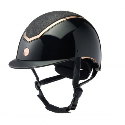 Charles Owen Kylo Riding Hat Sparkly Black Gloss/Rose Gold
