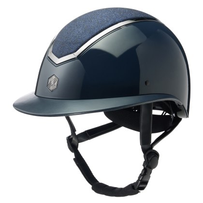 Charles Owen Kylo Riding Hat Wide Peak Sparkly Navy Gloss/Pewter