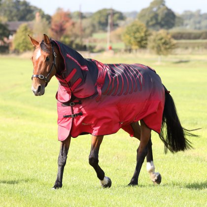 Shires Tempest Original 100 Combo Turnout Rug Red Skeleton